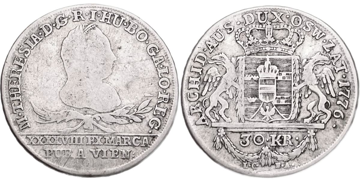 Marie Terezie 1740 - 1780, 30 Krejcar 1776 IC-FA
