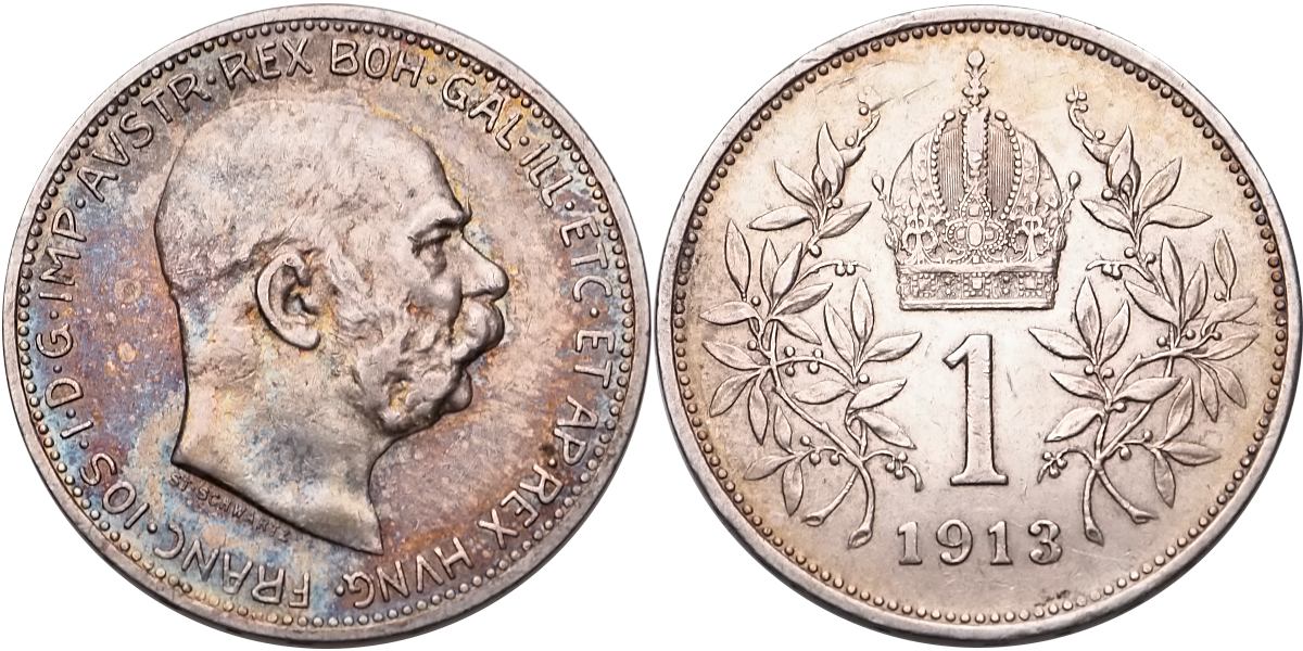 František Josef I. 1848 - 1918, 1 Koruna 1913