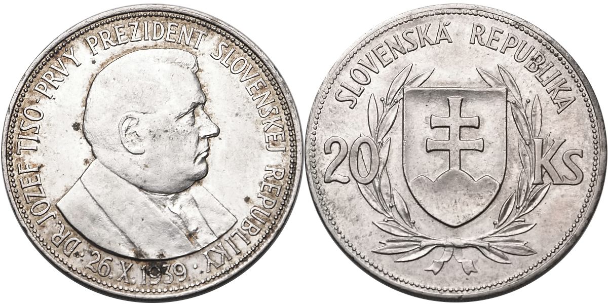Slovenská republika 1939 - 1945, 20 Koruna 1939 pamětní