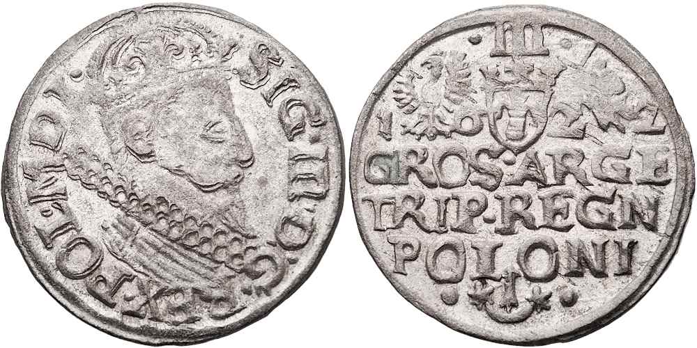 Polsko, Zikmund III. Vasa 1587 - 1632, 3 Groš 1622