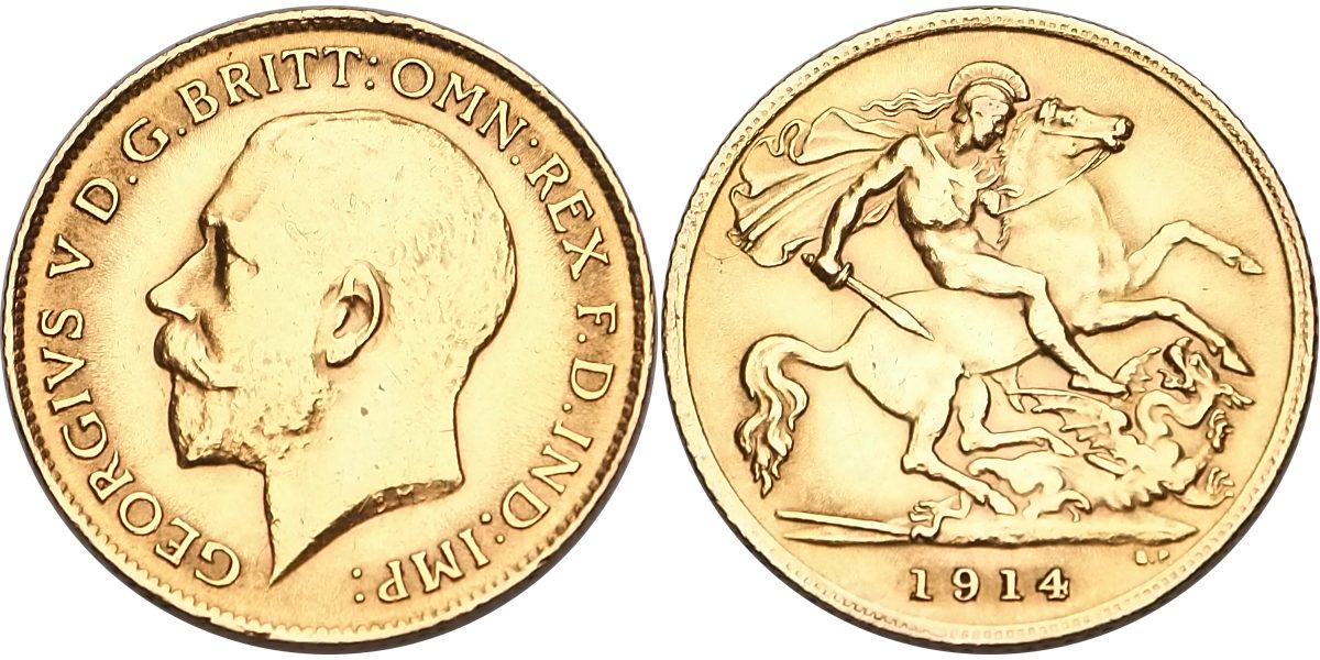Velká Britanie Jiří V., 1/2 Sovereign 1914