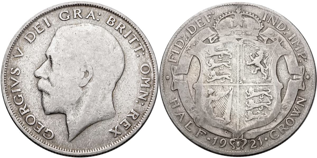 Velká Británie, Jiří V. 1910-1936, 1/2 Crown 1921