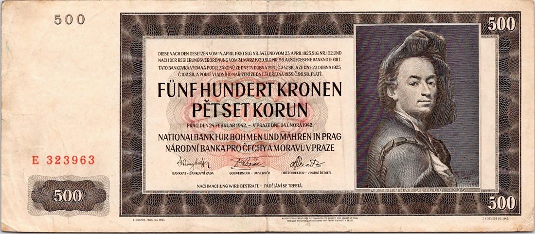 Protektorát 1939 - 1945, 500 Koruna 1942