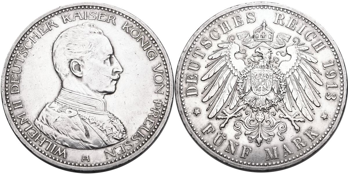 Německo, Wilhelm II. 1888 - 1918, 5 Marka 1913 A