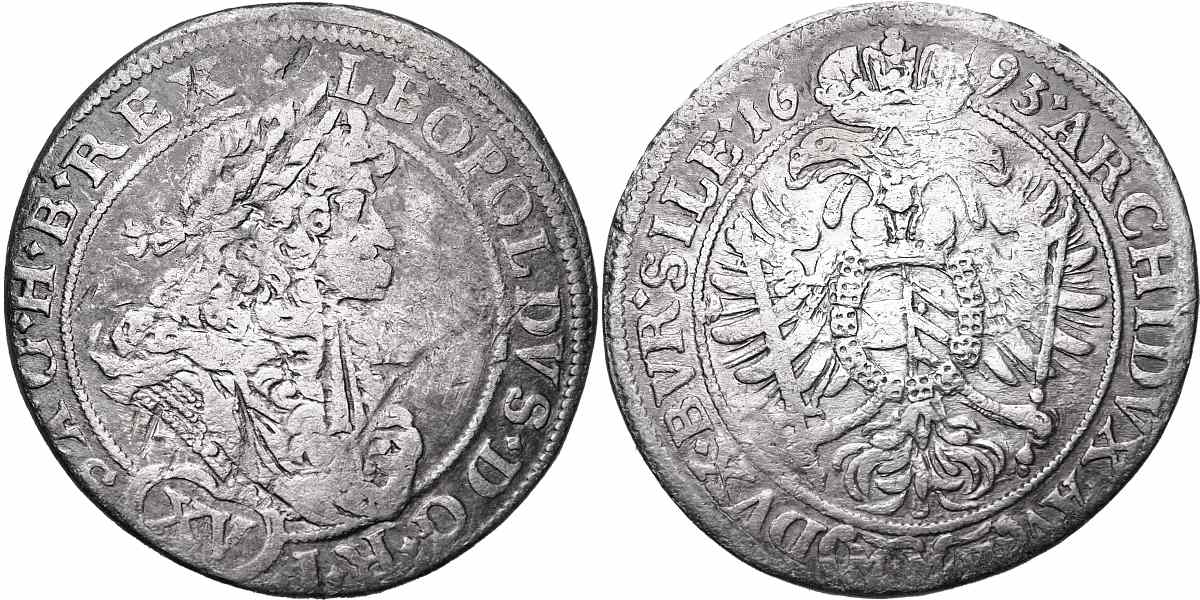 Leopold I. 1657 - 1705, XV Krejcar 1693  Vídeň