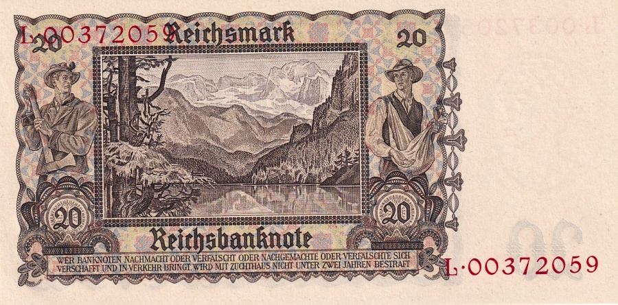 Německo, 20 Reichsmark 1939