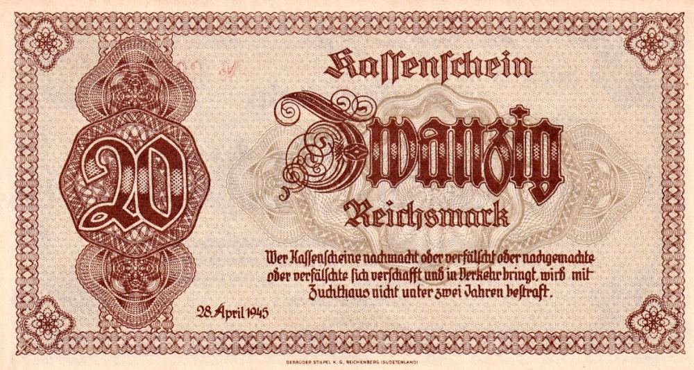 Německo, 20 Reichsmark 1945