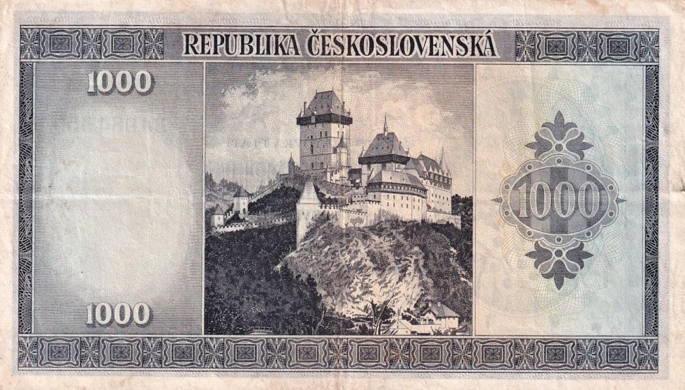 Československo 1945 - 1953, 1000 Koruna b.l. (1945)