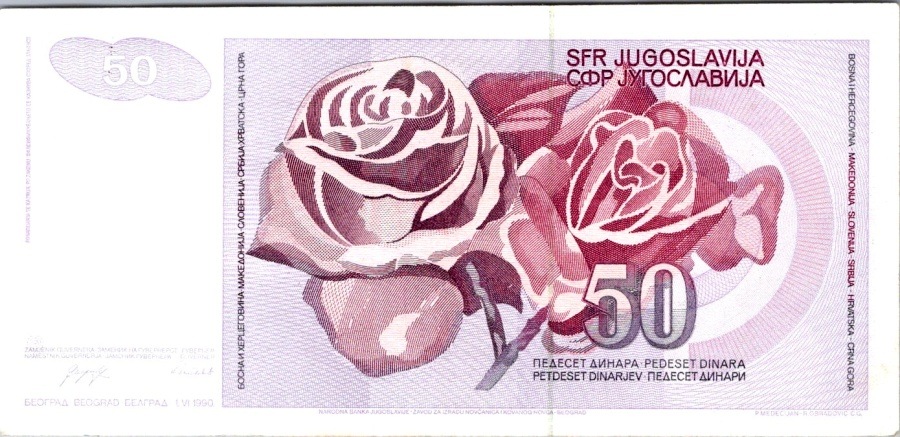 Jugoslávie, 50 Dinára 1990