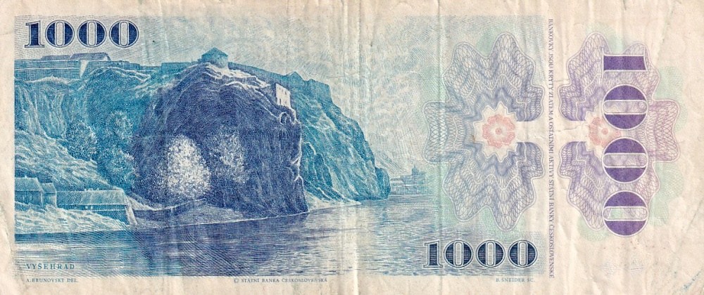Slovensko, 1000 Koruna 1985 kolek 1993