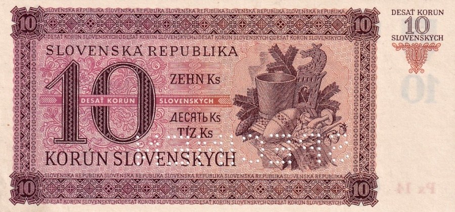 Slovenská republika 1939 - 1945, 10 Korun 1943, SPECIMEN