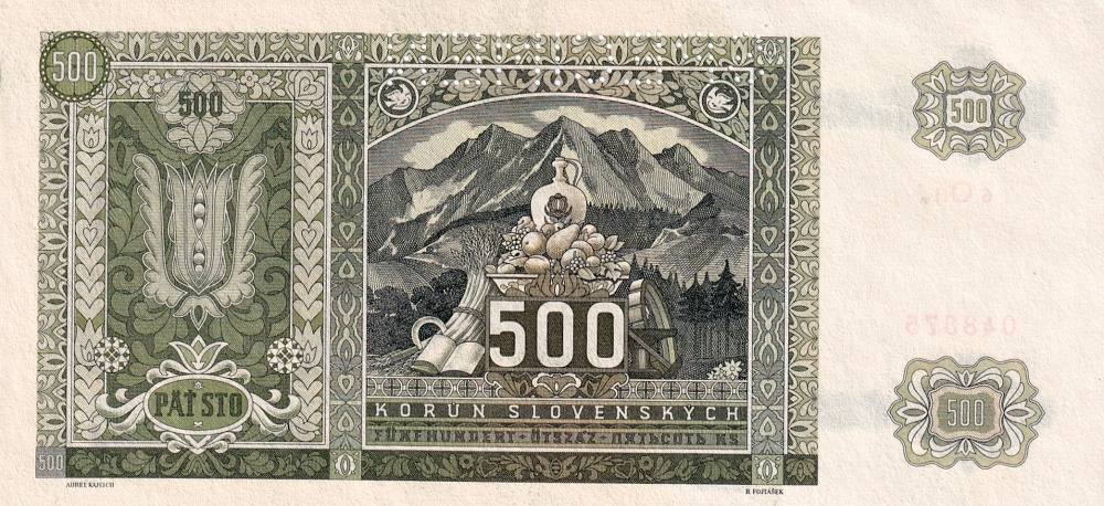 Slovenská republika 1939 - 1945, 500 Korun 1941, SPECIMEN