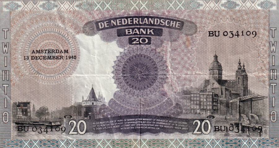 Nizozemí, 20 Gulden 1940