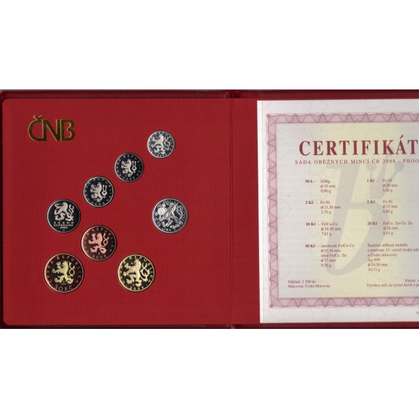 Česká republika 1993 - , Sada oběžných mincí 2008 PROOF