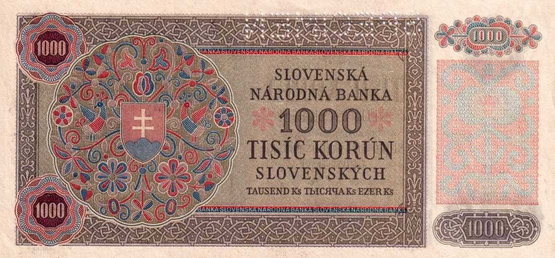 Slovenská republika 1939 - 1945, 1000 Korun 1940, SPECIMEN
