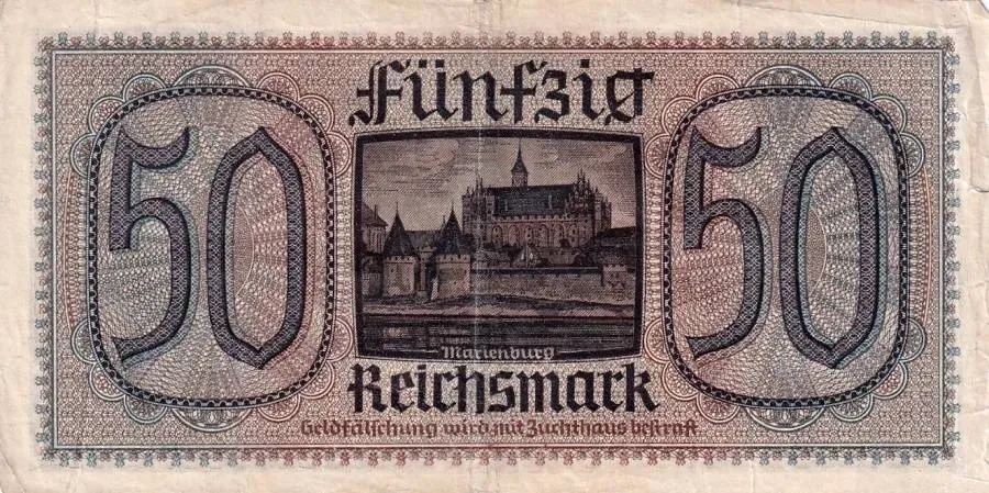 Německo, okupovaná území, 50 Reichsmark (1939)