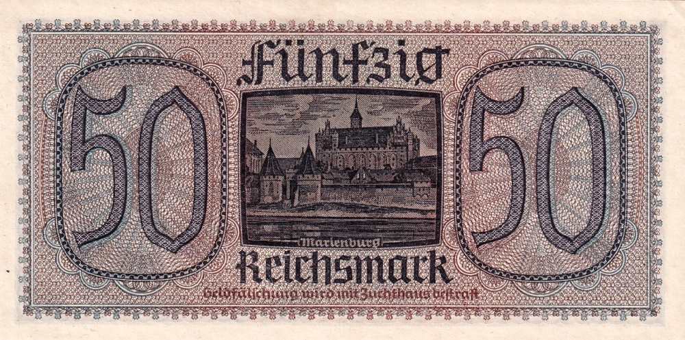 Německo, okupovaná území, 50 Reichsmark (1939)