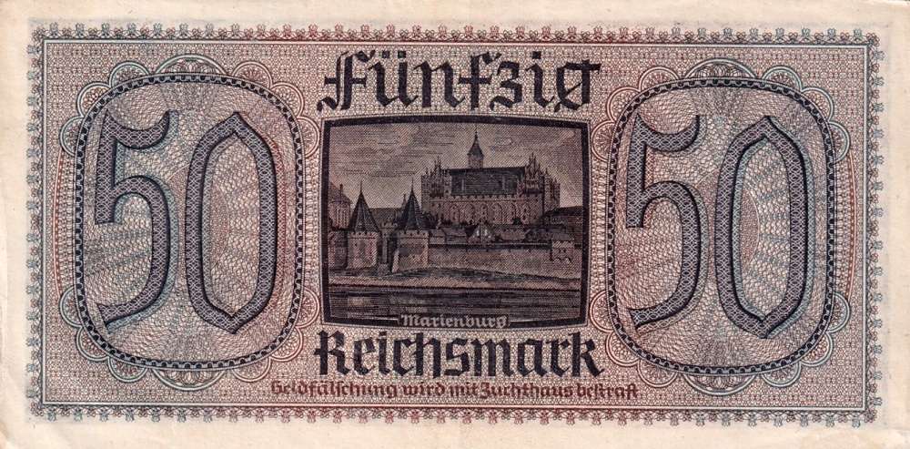 Německo, okupovaná území, 50 Reichsmark (1939)