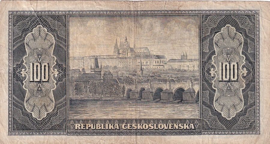 Československo 1945 - 1953, 100 Koruna b.l. (1945)