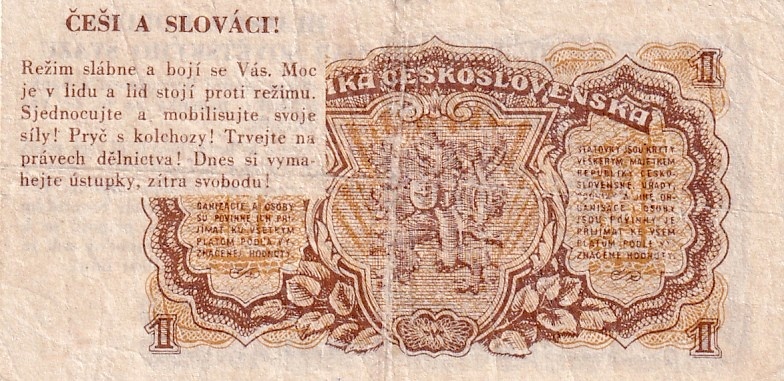 Československo 1953, 1 Kčs 1953, "hladová koruna"