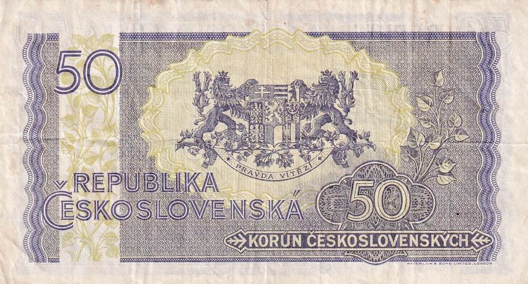 Československo 1945 - 1953, 50 Korun b.l. (1945)