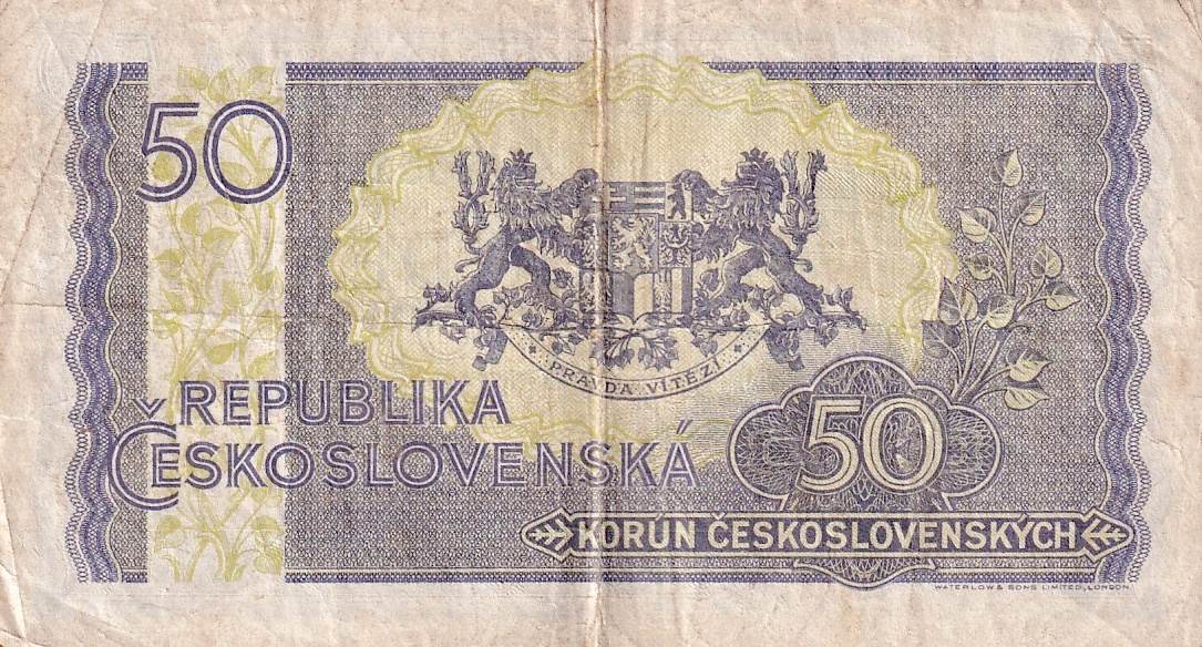 Československo 1945 - 1953, 50 Korun b.l. (1945)