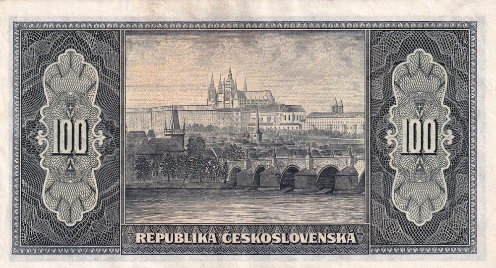 Československo 1945 - 1953, 100 Koruna b.l. (1945)
