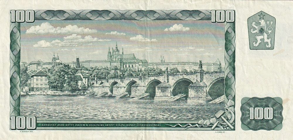 Československo kolky, 100 Kčs 1961, kolkovaná