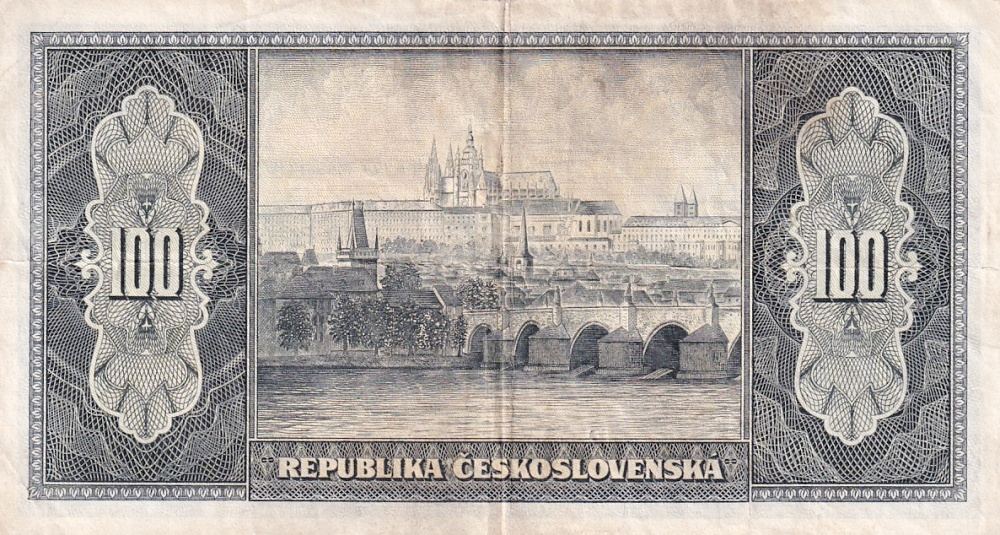 Československo 1945 - 1953, 100 Koruna b.l. (1945)
