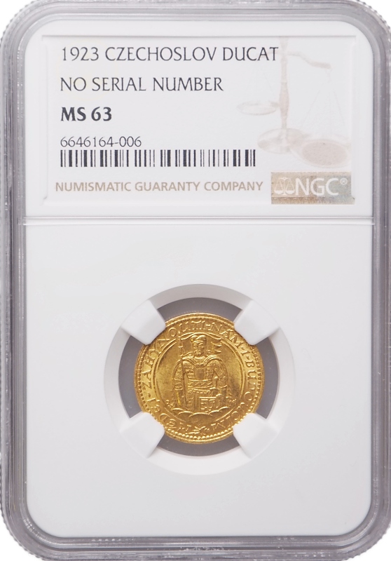 Československo 1919 - 1939, Dukát 1923  NGC etue MS63