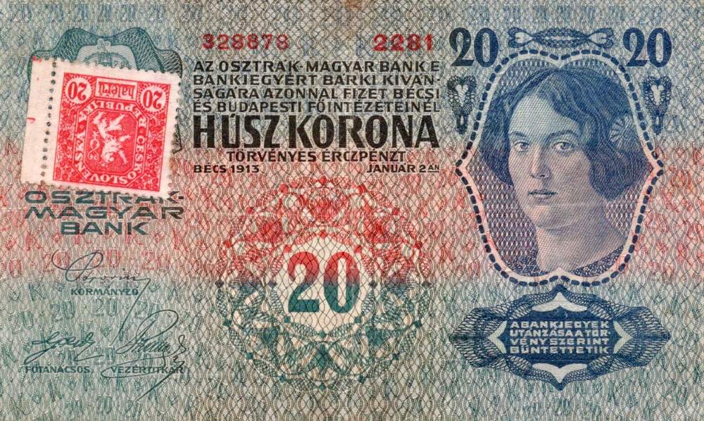 Československo 1919 - 1939, 20 Korona1913, kolkovaná