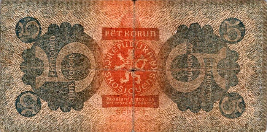 Československo 1919 - 1939, 5 koruna 1921