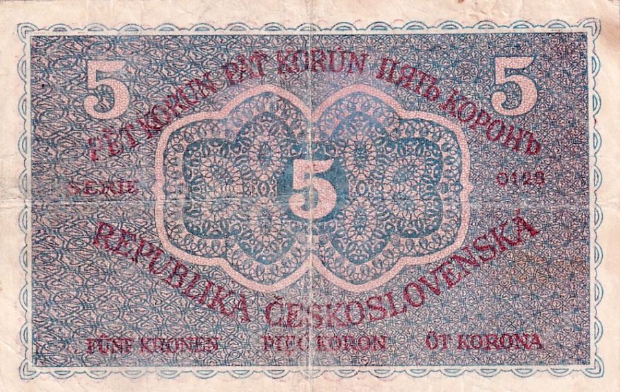 Československo 1918 - 1939, 5 Koruna 1919