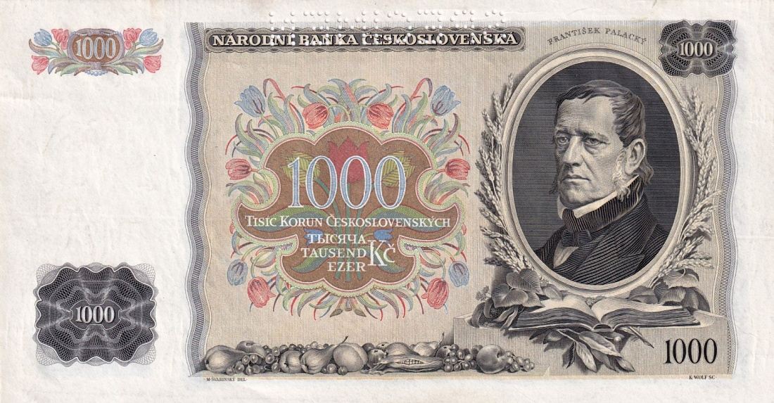 Československo 1919 - 1939, 1000 Korun 1934, SPECIMEN
