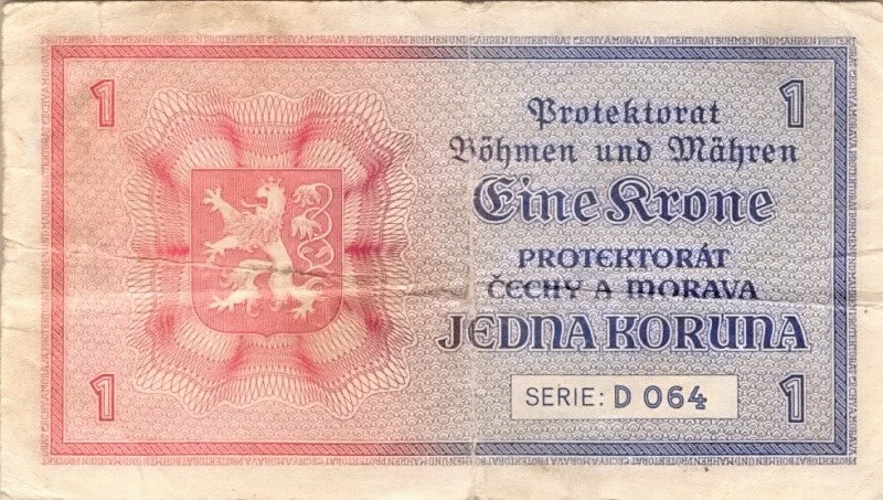 Protektorát 1939 - 1945, 1 Koruna b.l. (1940)