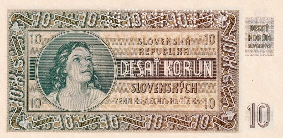 Slovenská republika 1939 - 1945, 10 Korun 1939, SPECIMEN