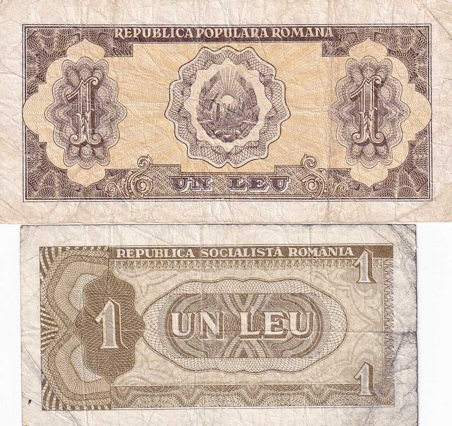 Rumunsko, konvolut 1 Lei  2 kusy