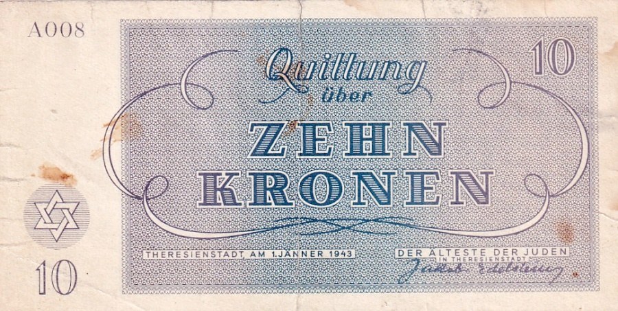 Poukázky terezínského ghetta, 10 Koruna 1943