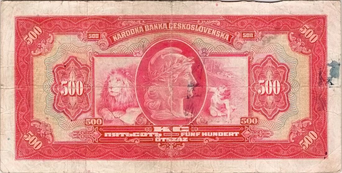 Slovenská republika 1939 - 1945, 500 Korun přetisk b.l.(1939)