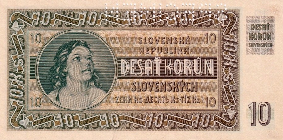 Slovenská republika 1939 - 1945, 10 Korun 1939, SPECIMEN