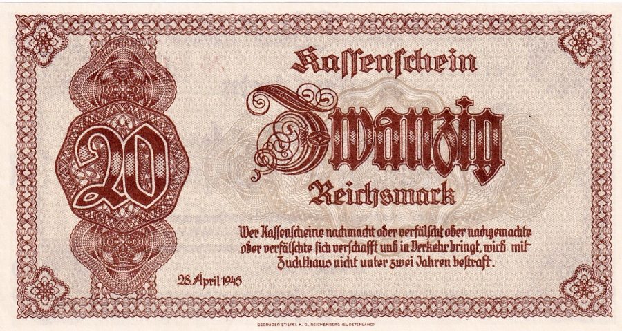 Německo, 20 Reichsmark 1945