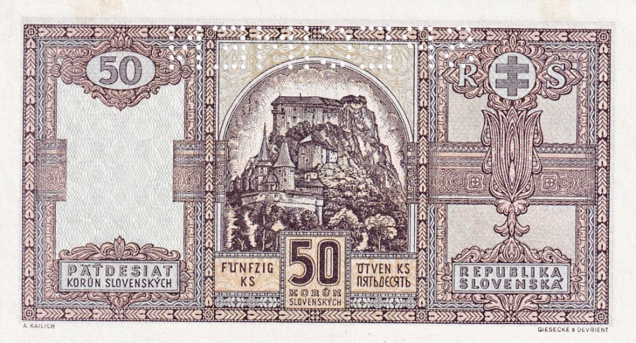 Slovenská republika 1939 - 1945, 50 Korun 1940, SPECIMEN
