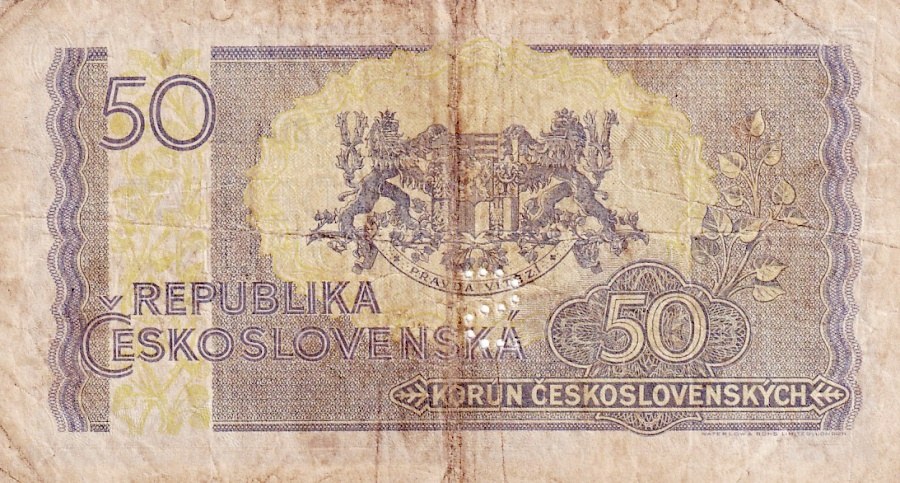 Československo 1945 - 1953, 50 Korun b.l. (1945)