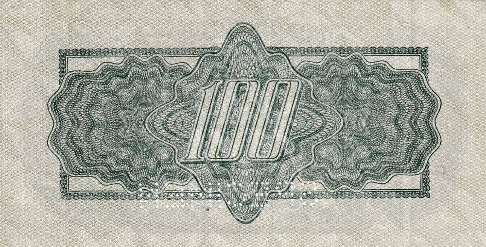 Československo 1944 - 1945, 100 Korun 1944 kolek, SPECIMEN