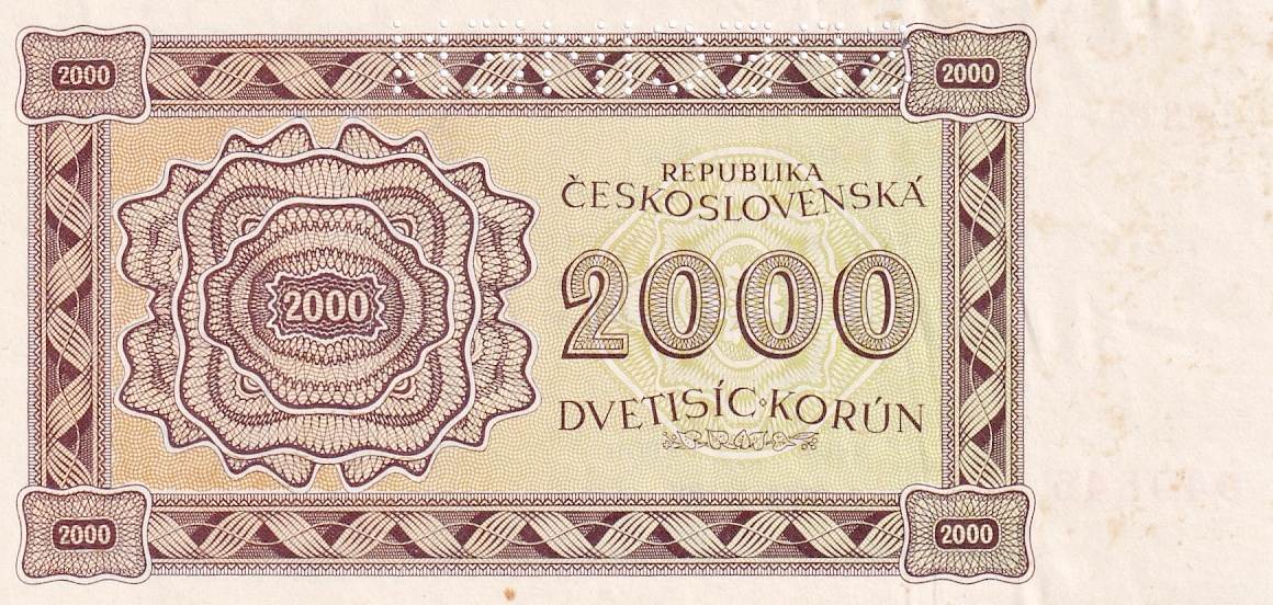 Československo 1944 - 1945, 2000 Korun 1945, SPECIMEN
