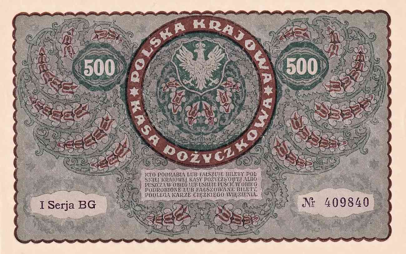 Polsko, 500 Marek 1919