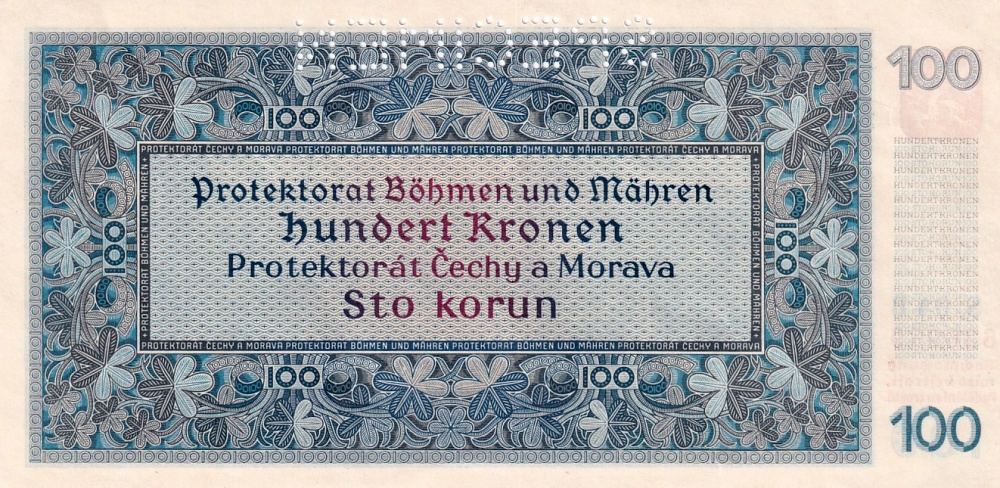Protektorát 1939 - 1945, 100 Koruna 1940, SPECIMEN