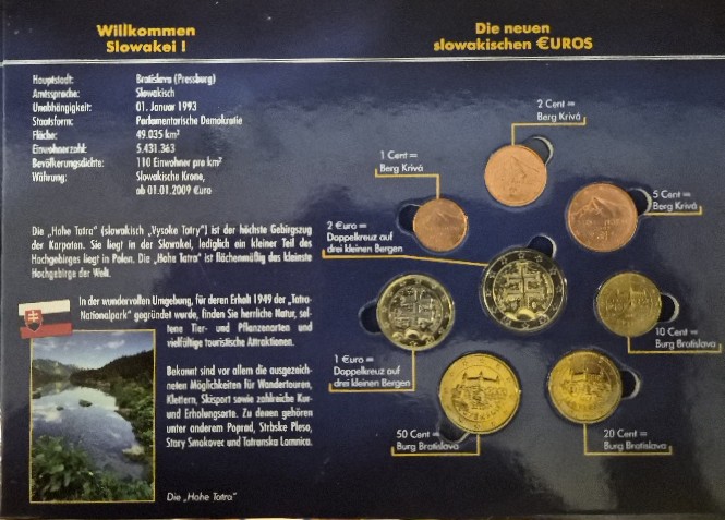 Slovenská republika 1993 - , sada oběžných mincí Euro start 2009