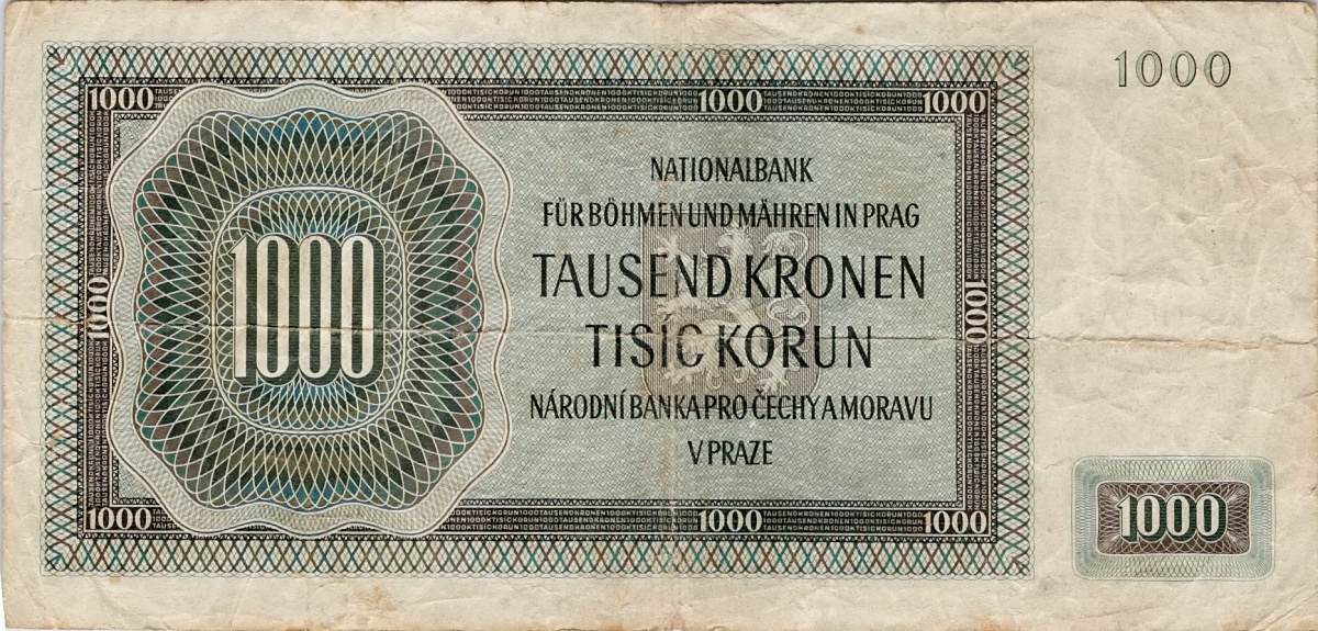Protektorát 1939 - 1945, 1000 K 1942 I. vydání