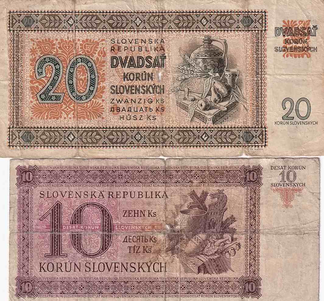 Československo, konvolut bankovek 2ks